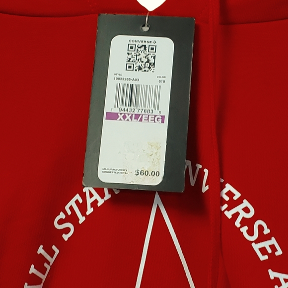 New Red Converse Hoodie New with tag.  Hoodie is 2X in size. - Picture 5 of 5